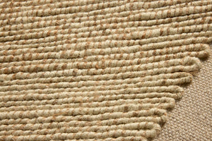 Meandering Road Beige / Beige Rug Art shown from a different angle to reveal its pattern.