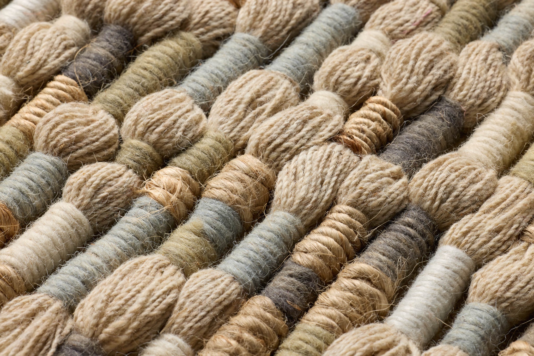 Braided Meadows Multi Rug Art shown from a different angle to reveal its pattern.