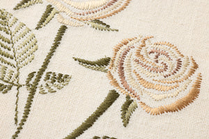 Rose Bud Beige Beige / Green Rug Art shown from a different angle to reveal its pattern.