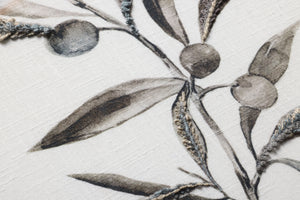 Tuscan Branches Dk. Grey Rug Art shown from a different angle to reveal its pattern.