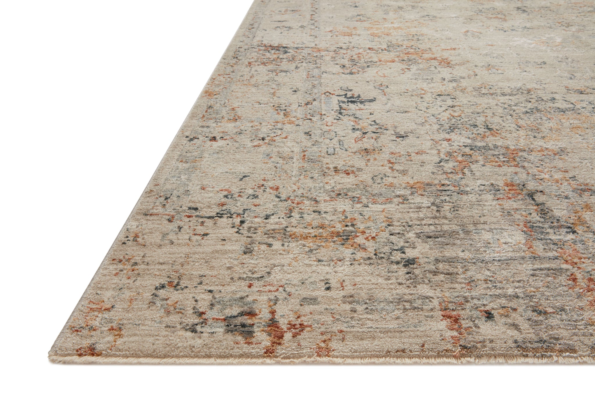 Side view of the Axel Silver / Spice rug.