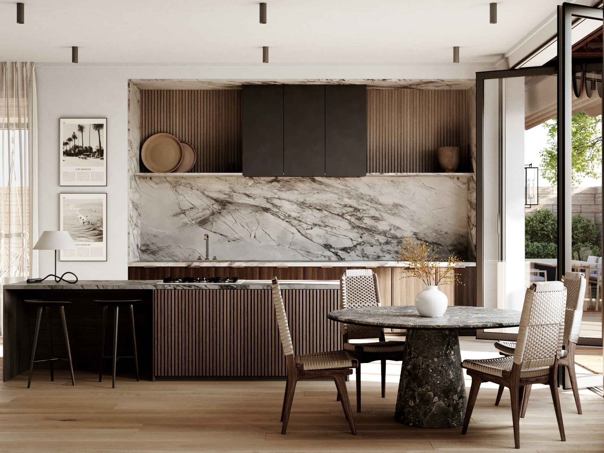 Alameda Table Lamp styled in a curated console for warm, layered light at Laurie Yapp Home.