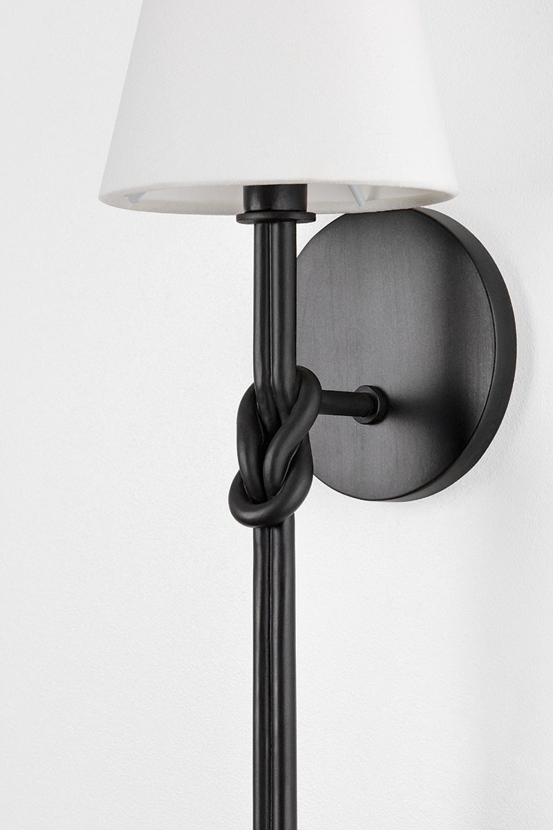 Close-up of the Alburgh Wall Sconce showing the arm curve and shade silhouette.
