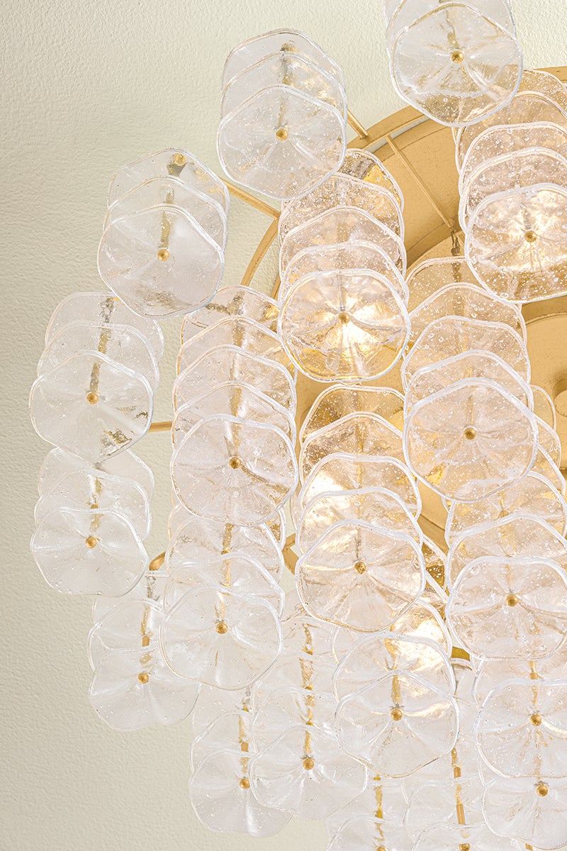 Alsace Semi Flush 36" shown from the front to reveal the shade profile and mounting canopy.