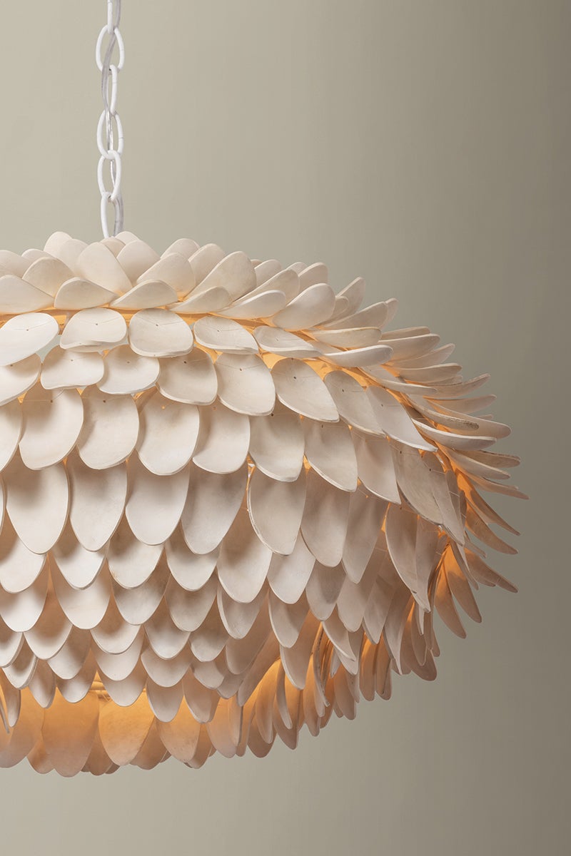 Alsen Pendant 25.75" shown from the front to reveal the shade shape and metal detail.
