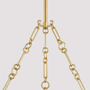 Althea Chandelier 43" shown from the front to reveal the frame, arms, and shade detail.