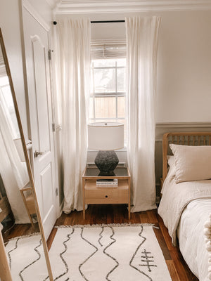 Artifact Table Lamp 16.75" styled in a curated console for warm, layered light at Laurie Yapp Home.