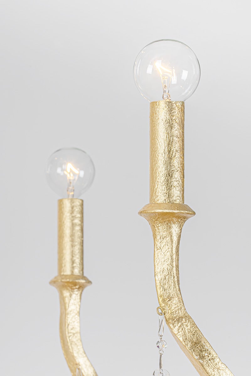 Aveline Chandelier 48" shown from the front to reveal the frame, arms, and shade detail.