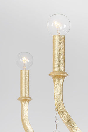 Aveline Chandelier 48" shown from the front to reveal the frame, arms, and shade detail.