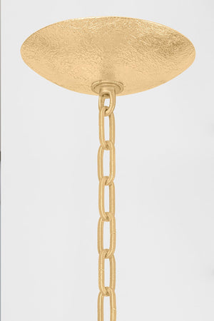 Close-up of the Aveline Chandelier 48" showing the frame, arms, and shade detail.