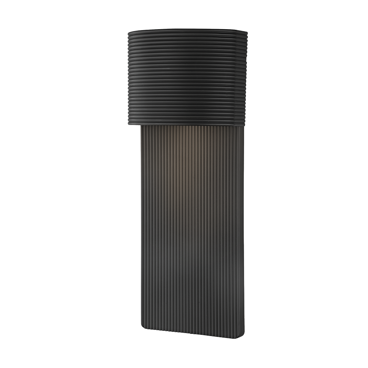 Tempe Exterior Wall Sconce 6.75" x 17" shown from a second angle to highlight the arm curve and shade silhouette.