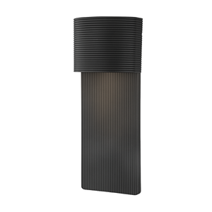 Tempe Exterior Wall Sconce 6.75" x 17" shown from a second angle to highlight the arm curve and shade silhouette.