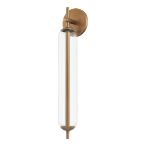 Blaze Exterior Wall Sconce 4.5" x 21.25" — a Troy wall sconce for bathrooms, hallways, and living rooms at Laurie Yapp Home.