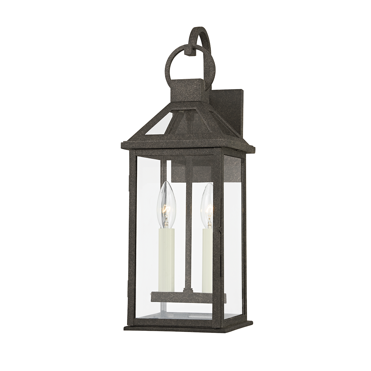 Sanders Exterior Wall Sconce 6.75" x 18.75" — a Troy wall sconce for bathrooms, hallways, and living rooms at Laurie Yapp Home.