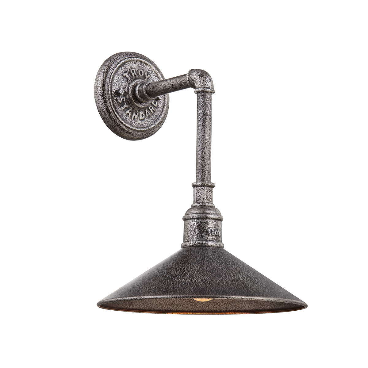 Toledo Exterior Wall Sconce 11" — a Troy wall sconce for bathrooms, hallways, and living rooms at Laurie Yapp Home.