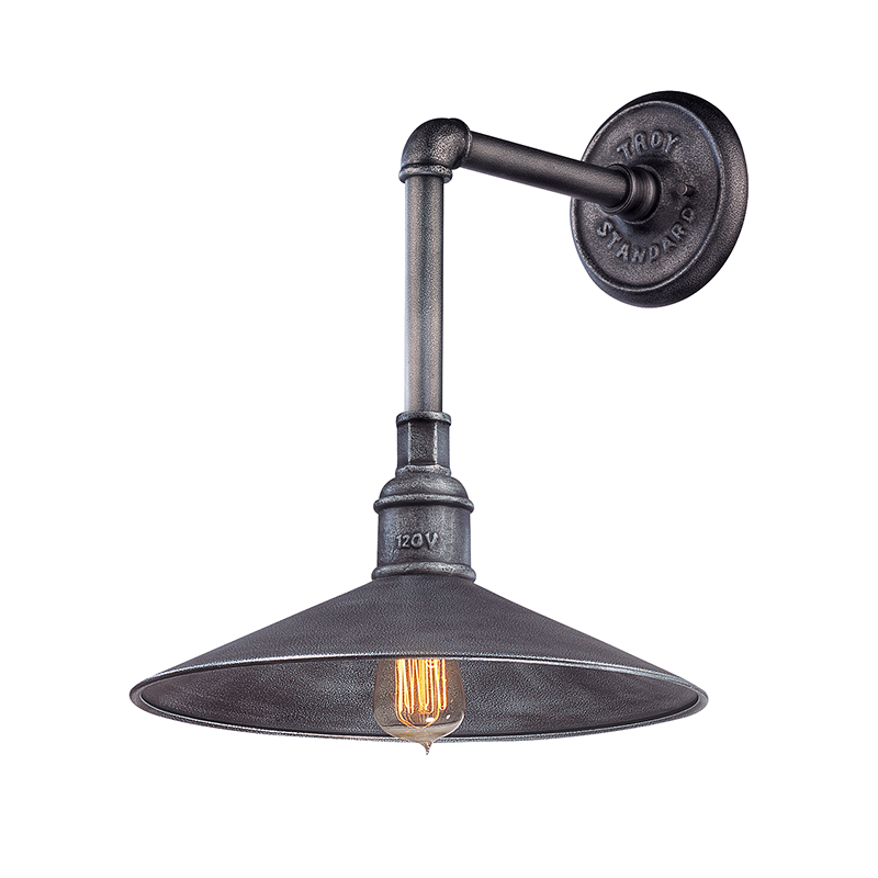Toledo Exterior Wall Sconce 14" — a Troy wall sconce for bathrooms, hallways, and living rooms at Laurie Yapp Home.