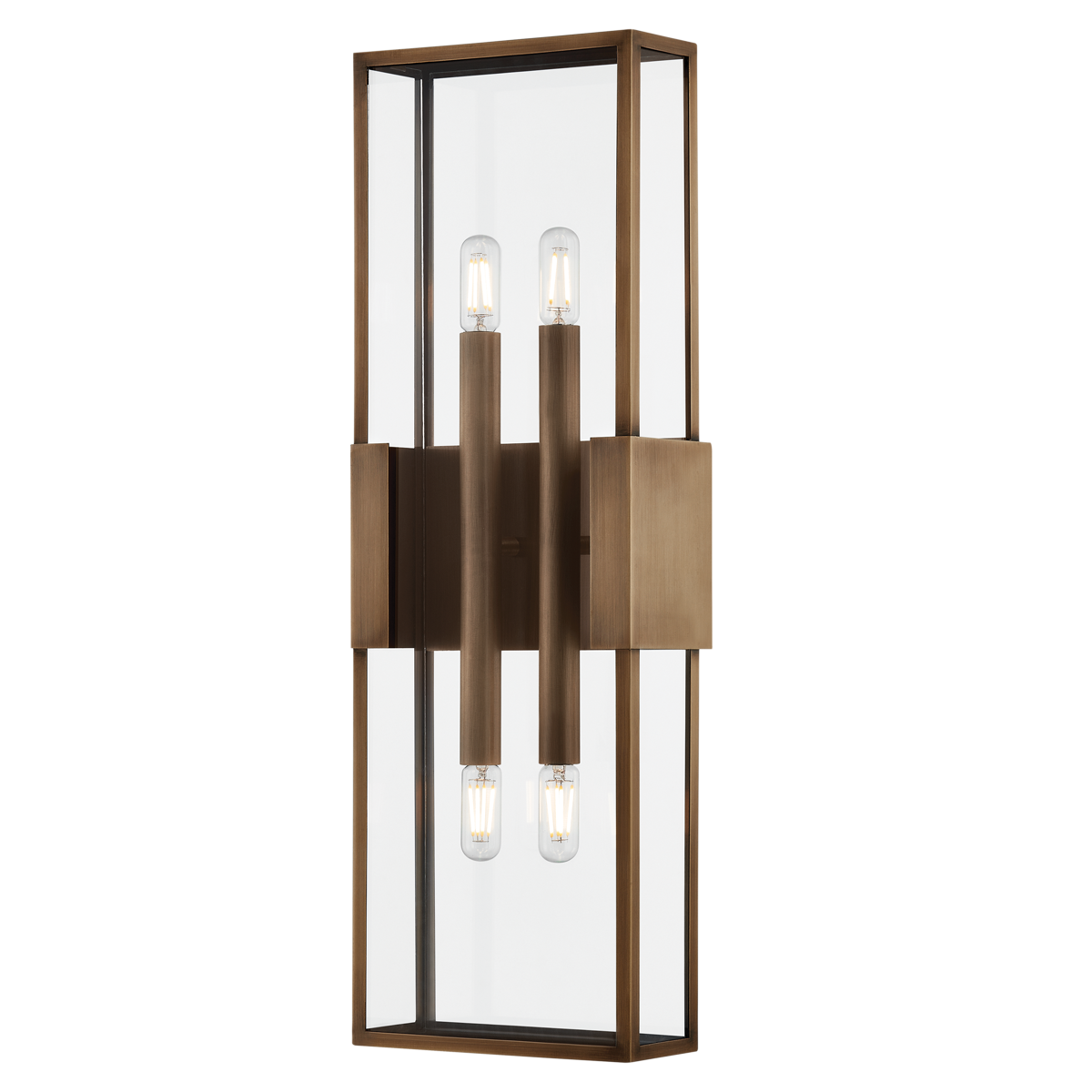 Santa Clara Exterior Wall Sconce 8.25" — a Troy wall sconce for bathrooms, hallways, and living rooms at Laurie Yapp Home.