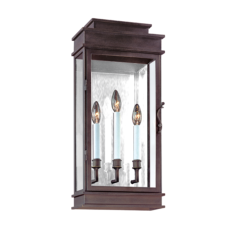 Vintage Exterior Wall Sconce 11" — a Troy wall sconce for bathrooms, hallways, and living rooms at Laurie Yapp Home.