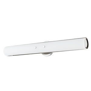 Titus Wall Sconce 4.25" in polished nickel shown from a second angle to highlight the arm curve and shade silhouette.