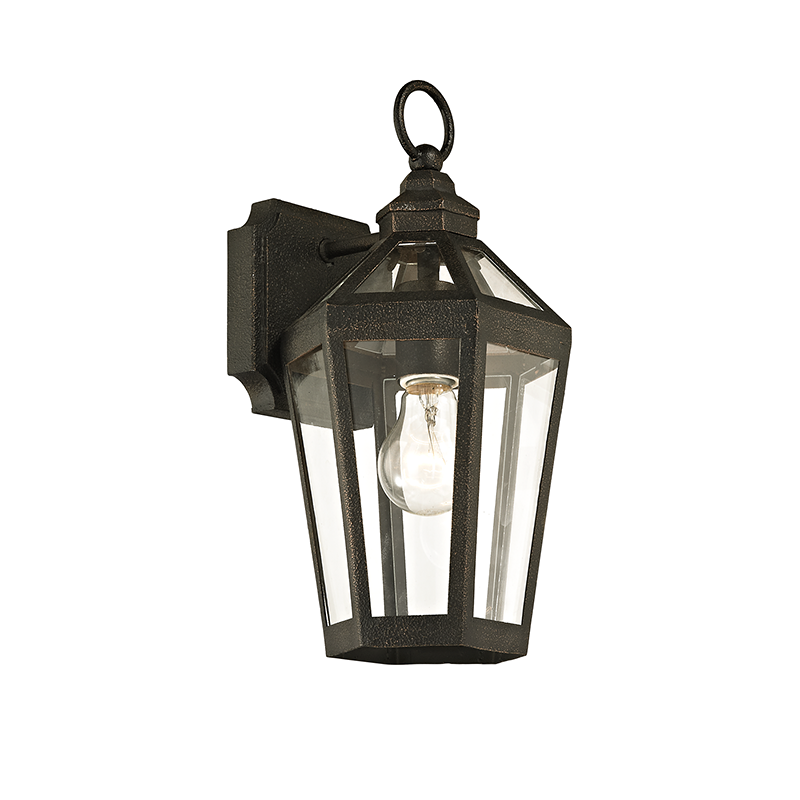Calabasas Exterior Wall Sconce 7" — a Troy wall sconce for bathrooms, hallways, and living rooms at Laurie Yapp Home.