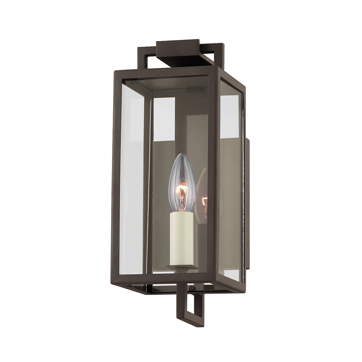 Beckham Exterior Wall Sconce 4.75" x 12" in Textured Bronze — a Troy wall sconce for bathrooms, hallways, and living rooms at Laurie Yapp Home.