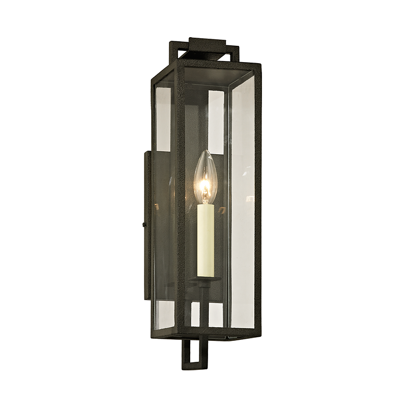 Beckham Exterior Wall Sconce 4.75" x 16.5" — a Troy wall sconce for bathrooms, hallways, and living rooms at Laurie Yapp Home.