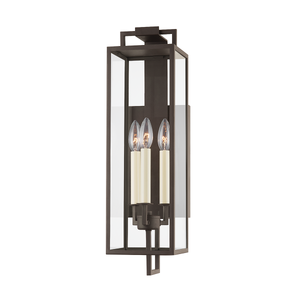Beckham Exterior Wall Sconce 6" x 21.5" shown from a second angle to highlight the arm curve and shade silhouette.