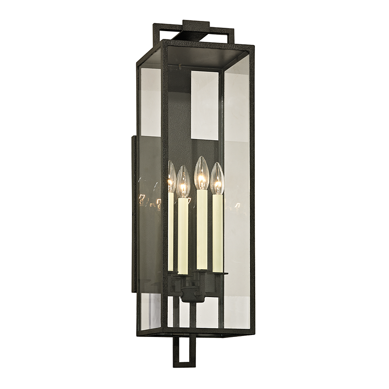 Beckham Exterior Wall Sconce 8" x 28.5" — a Troy wall sconce for bathrooms, hallways, and living rooms at Laurie Yapp Home.