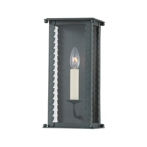 Zuma Exterior Wall Sconce 6.25" shown from a second angle to highlight the arm curve and shade silhouette.