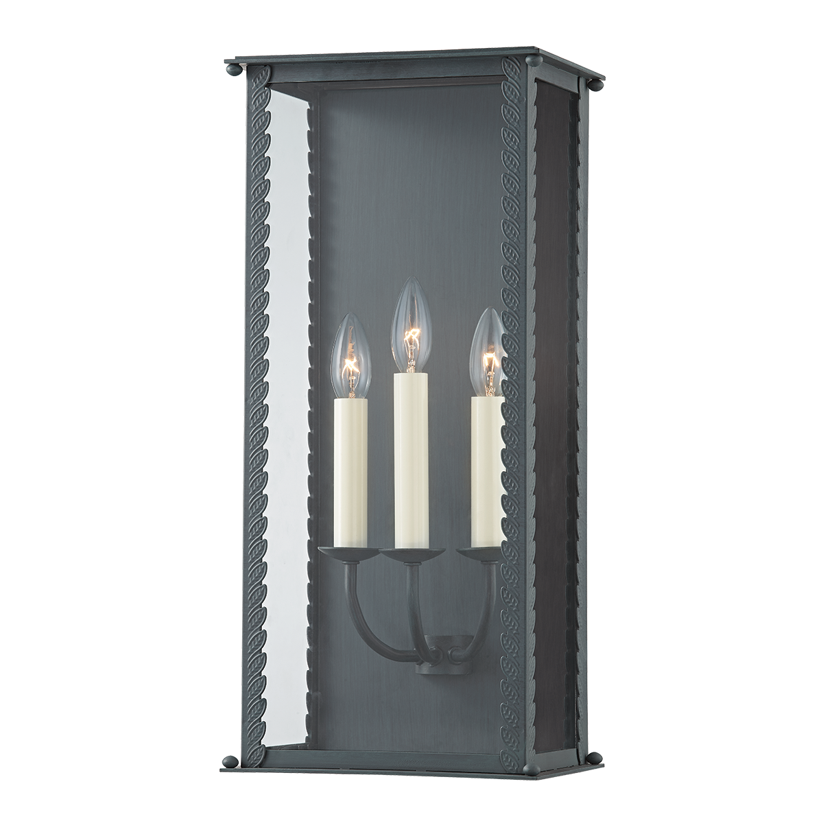 Zuma Exterior Wall Sconce 9.5" shown from a second angle to highlight the arm curve and shade silhouette.