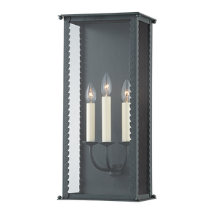Zuma Exterior Wall Sconce 9.5" shown from a second angle to highlight the arm curve and shade silhouette.