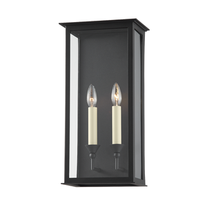 Chauncey Exterior Wall Sconce 9.5" x 19" — a Troy wall sconce for bathrooms, hallways, and living rooms at Laurie Yapp Home.