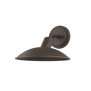 Otis Exterior Wall Sconce 11.5" x 8.75" shown from a second angle to highlight the arm curve and shade silhouette.