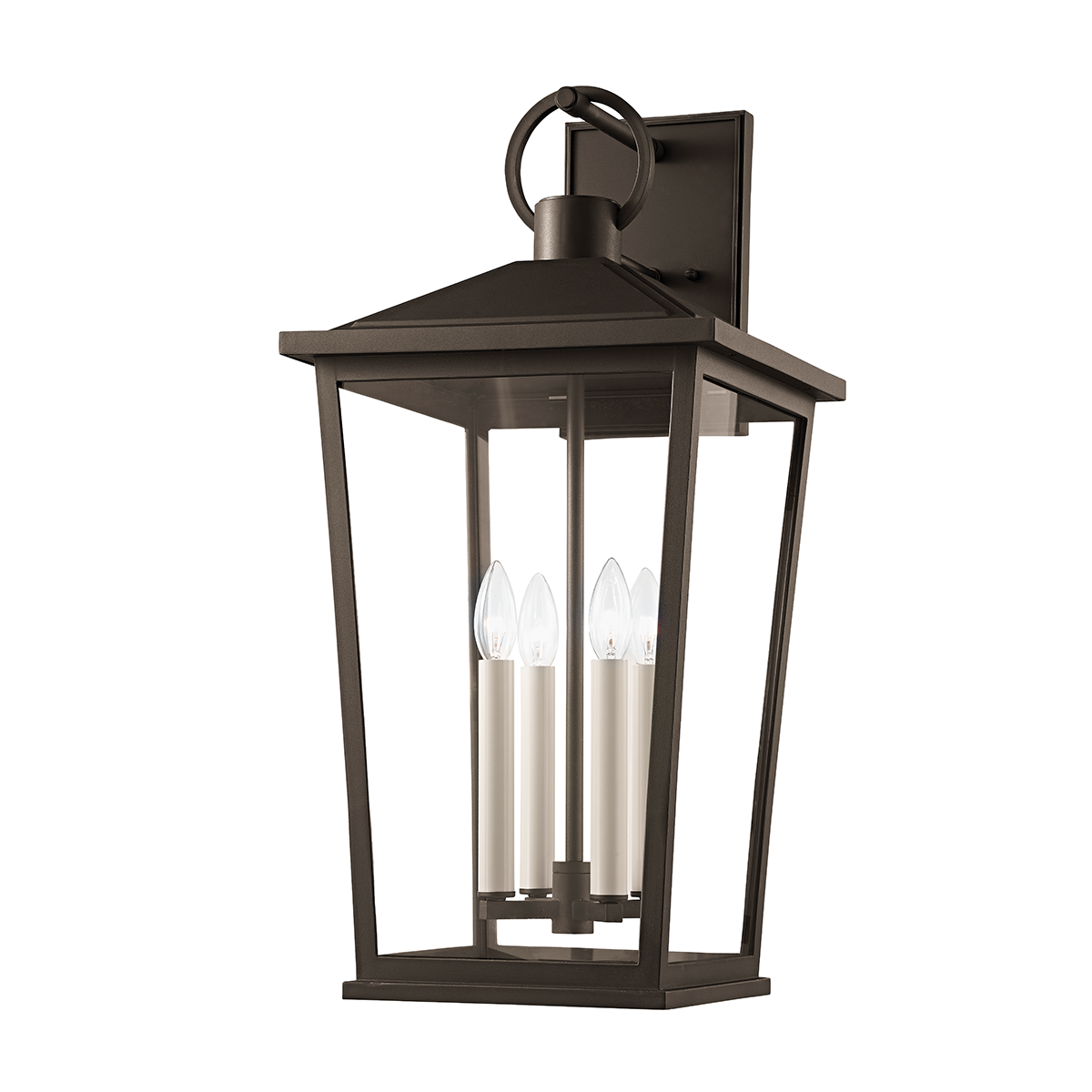 Soren Exterior Wall Sconce 12.75" x 26.5" shown from a second angle to highlight the arm curve and shade silhouette.