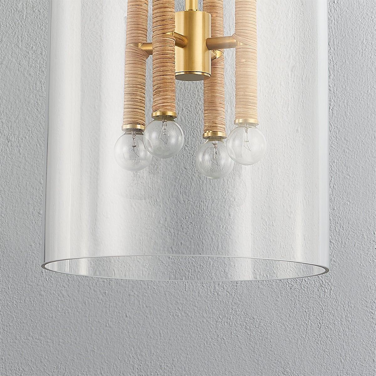 Barlow Lantern 14.75" in aged brass shown from the front to reveal the frame and glass panel detail.