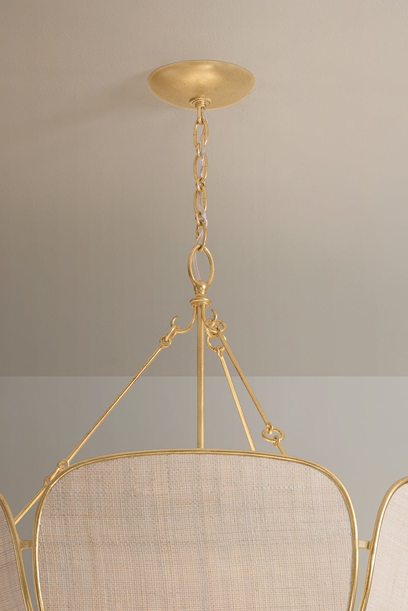 Bayville Pendant 31.75" shown from the front to reveal the shade shape and metal detail.