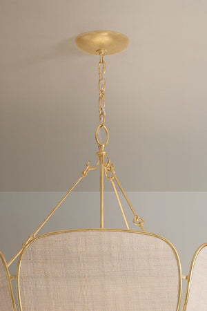 Bayville Pendant 31.75" shown from the front to reveal the shade shape and metal detail.