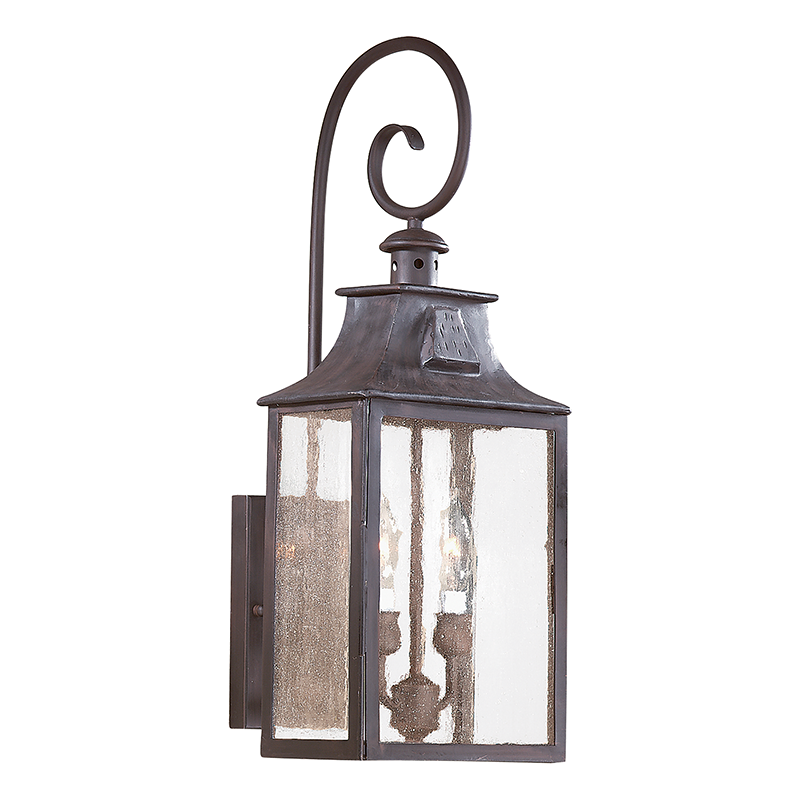 Newton Exterior Wall Sconce 8.75" x 23" — a Troy wall sconce for bathrooms, hallways, and living rooms at Laurie Yapp Home.