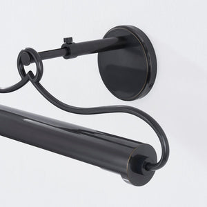 Close-up of the Berun Picture Light 20.5" in bronze showing the arm curve and shade proportion.