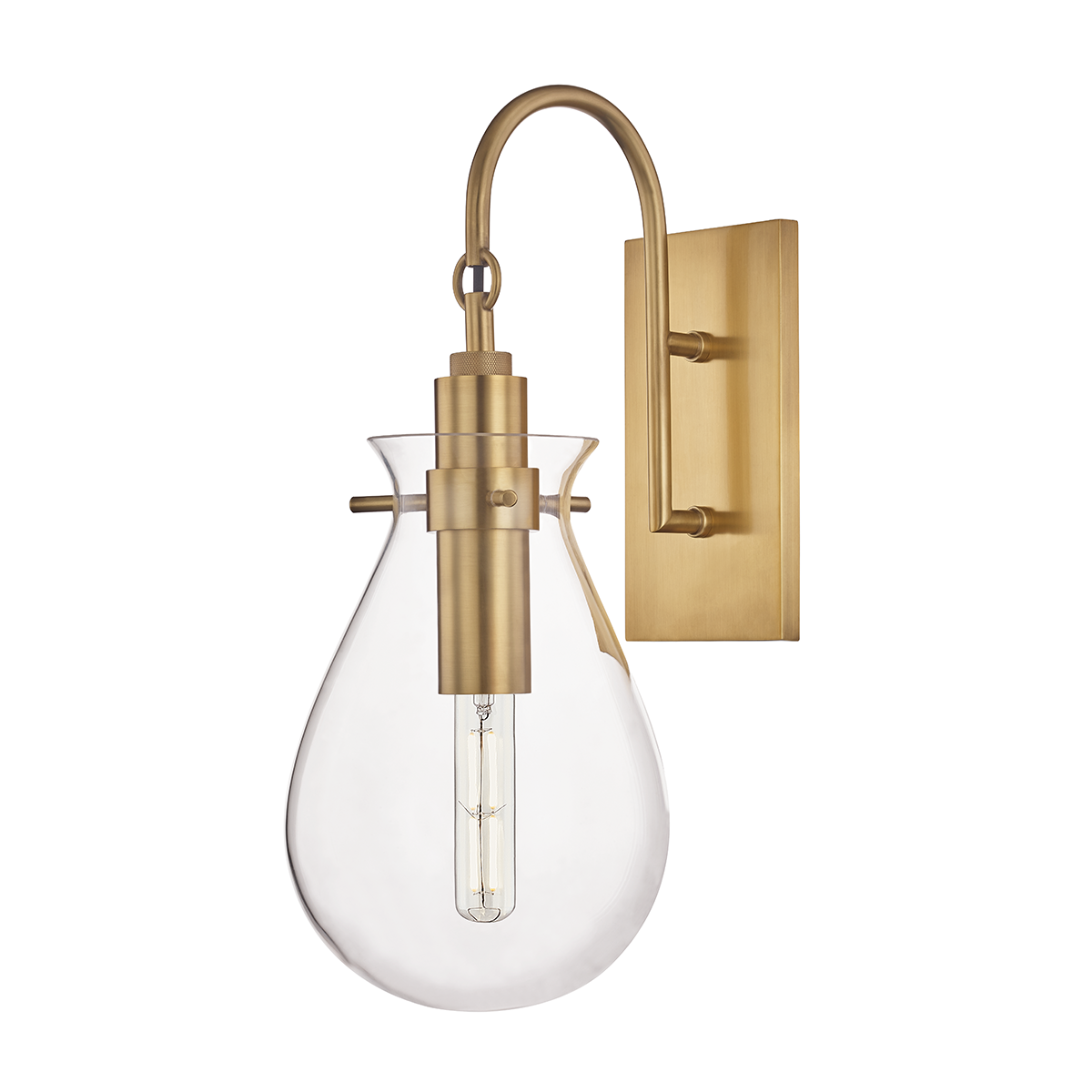 Ivy Wall Sconce in aged brass — a Hudson Valley wall sconce for bathrooms, hallways, and living rooms at Laurie Yapp Home.