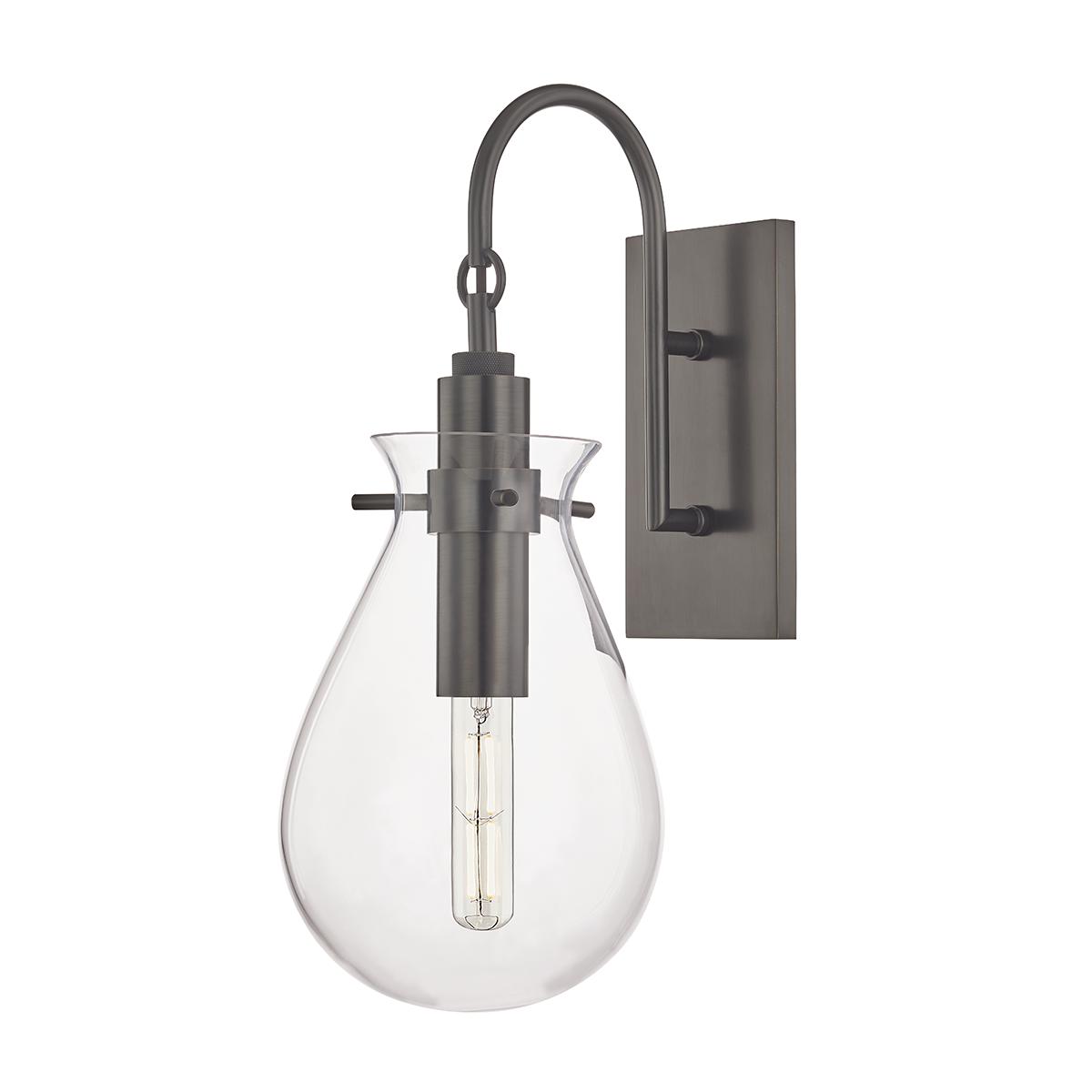 Ivy Wall Sconce in bronze shown from a second angle to highlight the arm curve and shade silhouette.