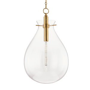 Ivy Pendant 18" in aged brass — a Hudson Valley pendant for kitchens, entries, and dining rooms at Laurie Yapp Home.