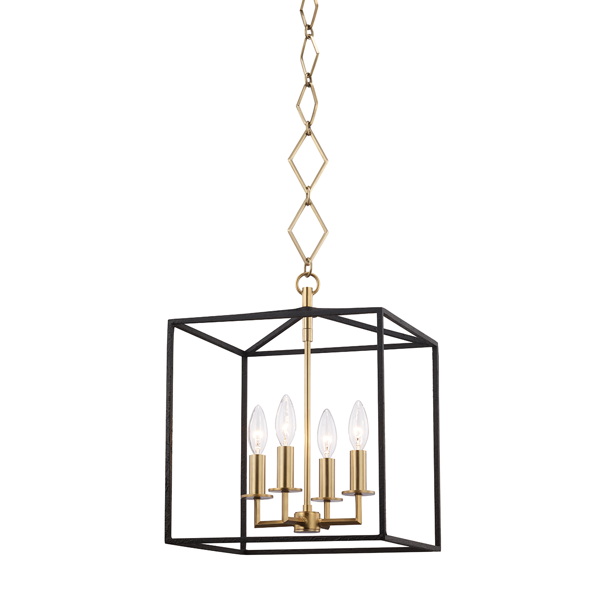 Richie Lantern 13" in aged brass — a Hudson Valley lantern for entries, foyers, and covered porches at Laurie Yapp Home.