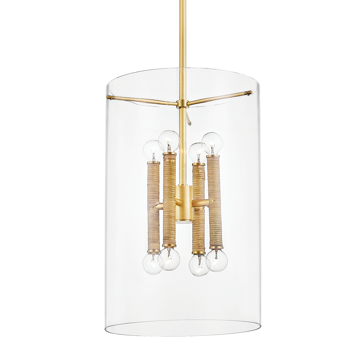 Barlow Lantern 14.75" in aged brass — a Hudson Valley lantern for entries, foyers, and covered porches at Laurie Yapp Home.