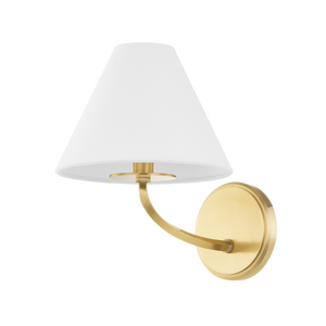 Stacey Wall Sconce in aged brass — a Hudson Valley wall sconce for bathrooms, hallways, and living rooms at Laurie Yapp Home.