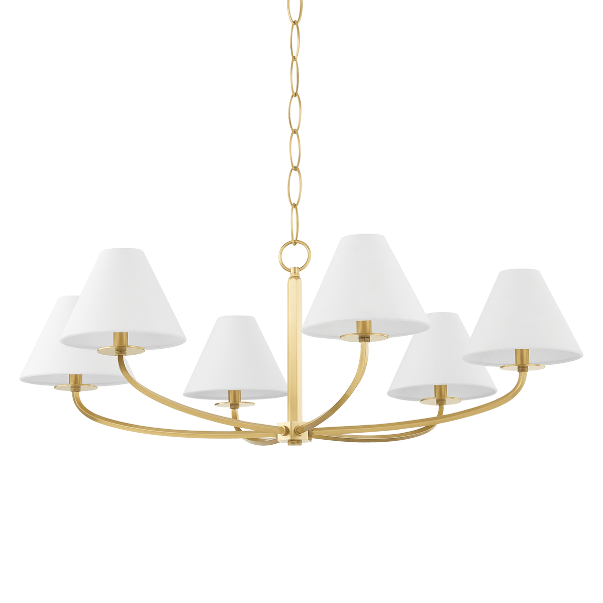 Stacey Chandelier 40.25" in aged brass — a Hudson Valley chandelier for dining rooms, entries, and living rooms at Laurie Yapp Home.