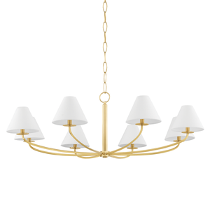 Stacey Chandelier 52.25" in aged brass — a Hudson Valley chandelier for dining rooms, entries, and living rooms at Laurie Yapp Home.