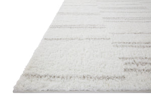 Side view of the Bliss Shag White / Grey rug.