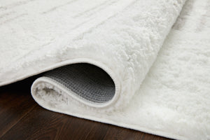 Close-up detail of the Bliss Shag White / Grey showing its pile and weave.