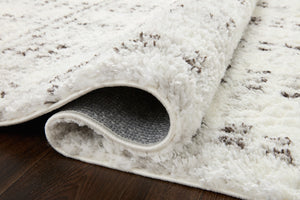 Close-up detail of the Bliss Shag Cream / Grey showing its pile and weave.